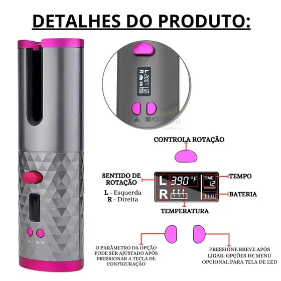 Modelador de Cachos Sem Fio - Hair Pro Razzeto®