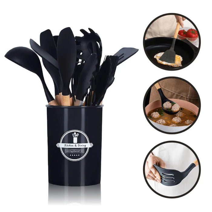 Kit Utensílios de Silicone 12 Peças